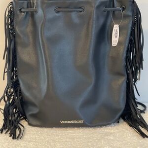 Victoria's Secret Black Fringe Backpack